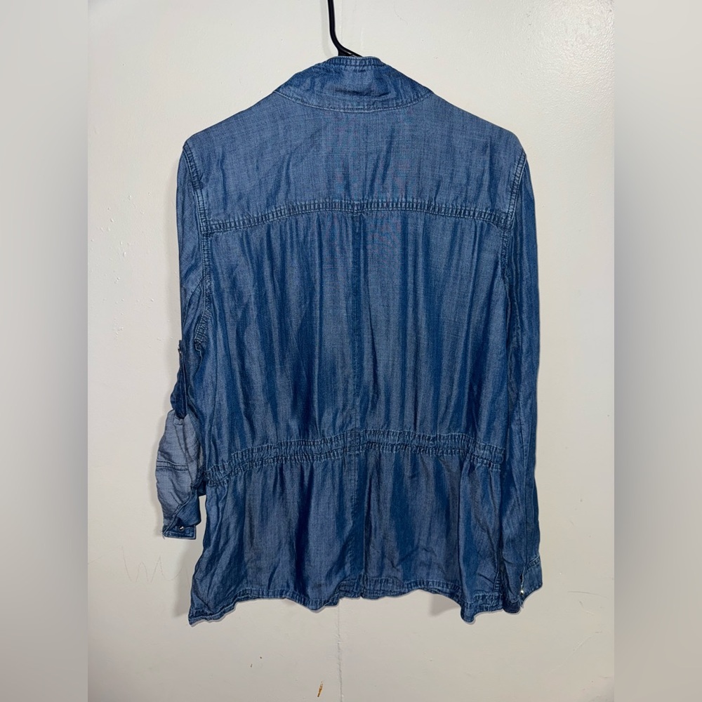 Calvin Klein Women’s Chambray Utility Jean Jacket Size Large - Picture 7 of 7